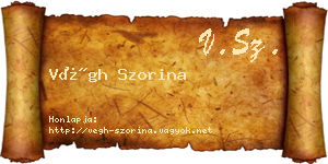 Végh Szorina névjegykártya